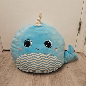 Hug Fun Blue Narwhal Whale Plush